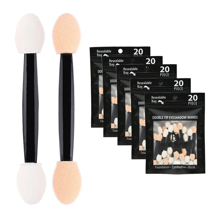 100 Eyeshadow Applicators Dual Sided Brush Soft Sponge Tip Makeup Eye Lip Stick