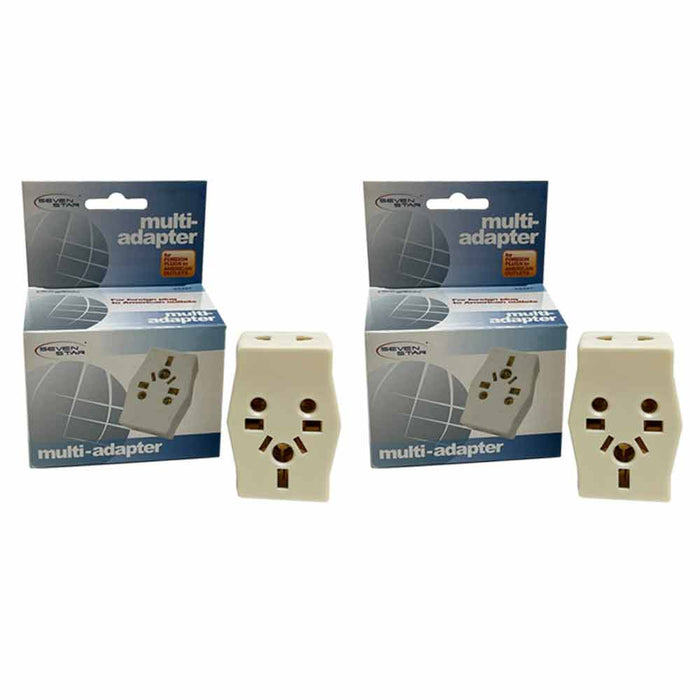 2 Pack Multi Adapter Travel Plug Outlet Extender Europe to USA Adaptor Converter