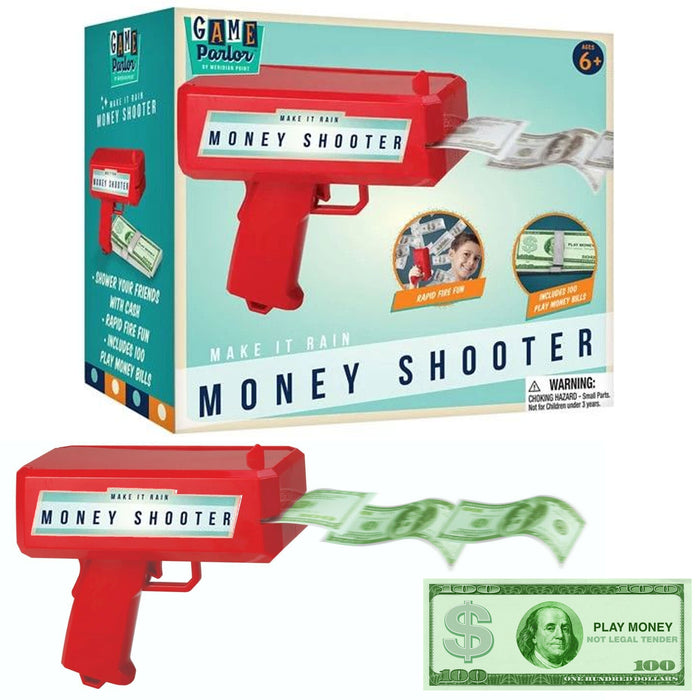 1 Money Shooter Make It Rain Machine Party Gun Shoots Out Dollar Bills Cash Toy