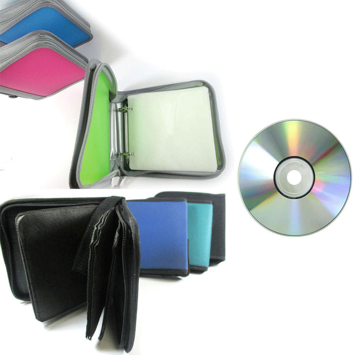 12 Pc DVD CD Holder Case 24 Capacity Disc Wallet Album Media Storage Organizer