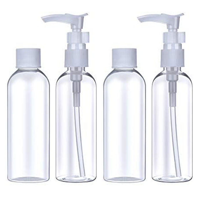 4 Pc Travel Bottles 2 Oz Plastic Empty Toiletry Containers Lotion Essential Oil