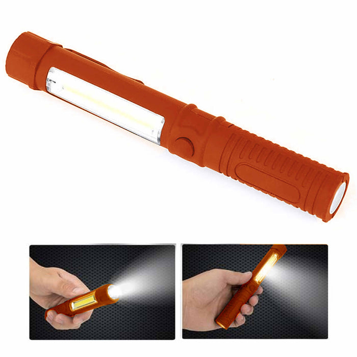2 Pen Lights Magnetic Base COB LED Flashlight 3W Work Ultra Bright Lighting 6.5"