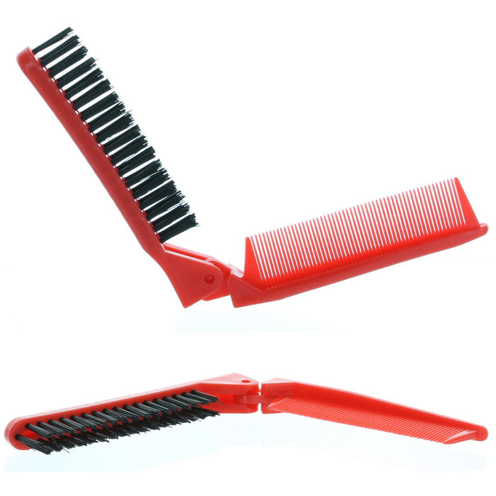 1 Folding Hair Compact Travel Brush Comb Pocket Size Car Purse Bag Styling Salon