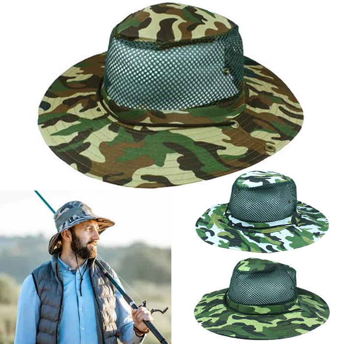 1 Boonie Hat Military Camo Bucket Wide Brim Sun Fishing Bush Booney Cap Unisex