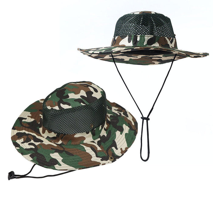 4 Pc Outdoor Boonie Bucket Hat Army Military Camo Fishing Hunting Snap Brim Mesh