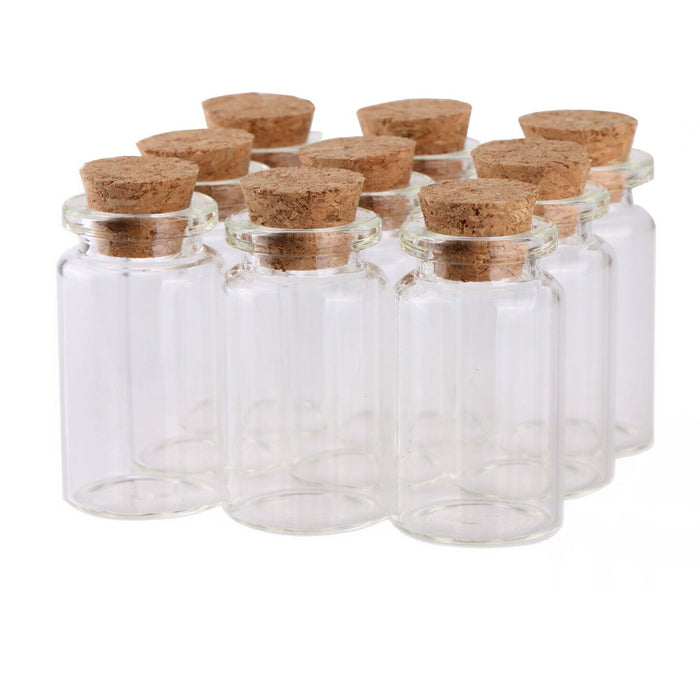 16pk Glass Container Cork Lids Craft Mini Jars Reusable Vial Storage Party Favor