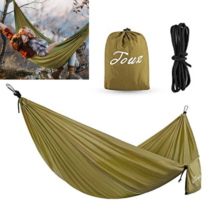 Portable 2 Person Hanging Hammock Rope Swing Fabric Sleeper Bed Garden Camping