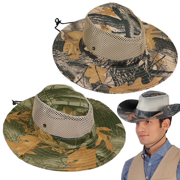2 Pc Military Bucket Hat Camo Woods Boonie Outdoor Fishing Hunting Cap Mesh Army