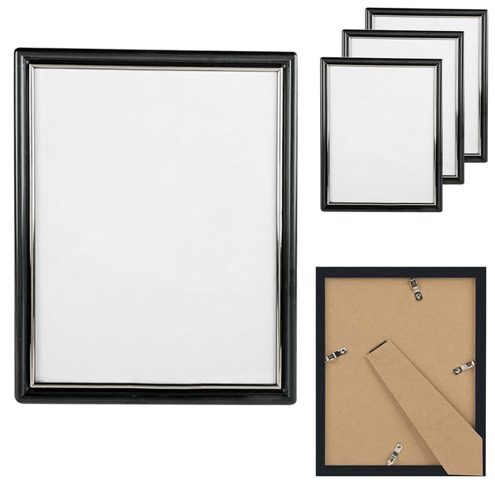 4 Black Silver Picture Frames Poster Wall Decor Photo Display Pic Collage 8"X10"