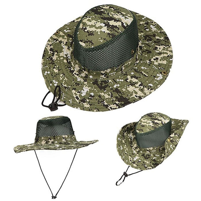 1 Digital Camo Boonie Bucket Hat Outdoor Fishing Hunting Snap Brim Mesh Army Cap