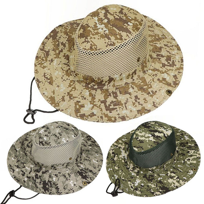 4 Pc Military Bucket Boonie Hat Digital Camo Army Cap Outdoor Hunting Snap Brim