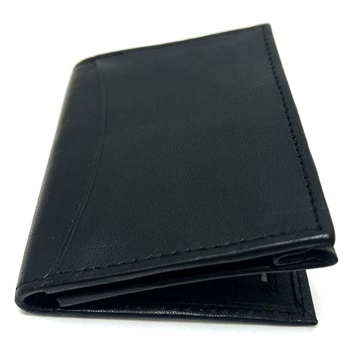 1 Genuine Leather RFID Wallet Card Holder Id Credit Blocking Money Mens Black