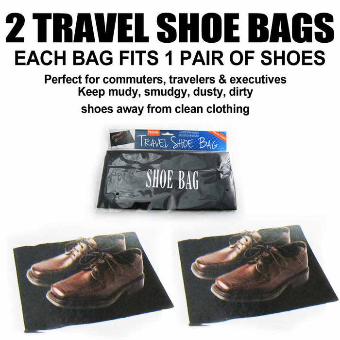 4 Travel Shoe Bags Luggage Black Bag Golf Suitcase Storage Case Pack Draw String