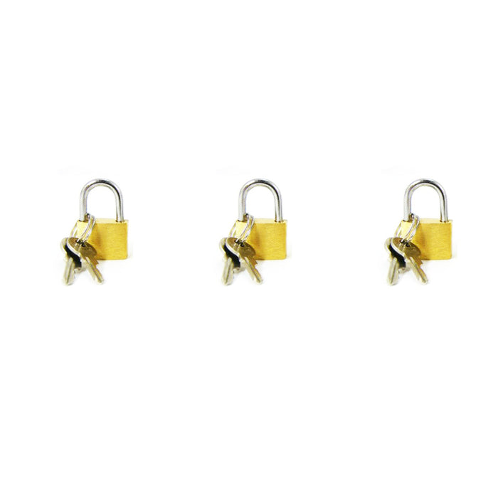 18 Small Metal Padlock Mini Brass Tiny Box Travel Locks Keyed Jewelry 2 Key 20mm