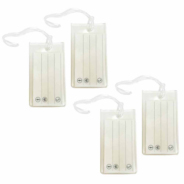 4 Pack Luggage Tags Suitcases Flexible Silicone Name Travel ID Labels Baggage