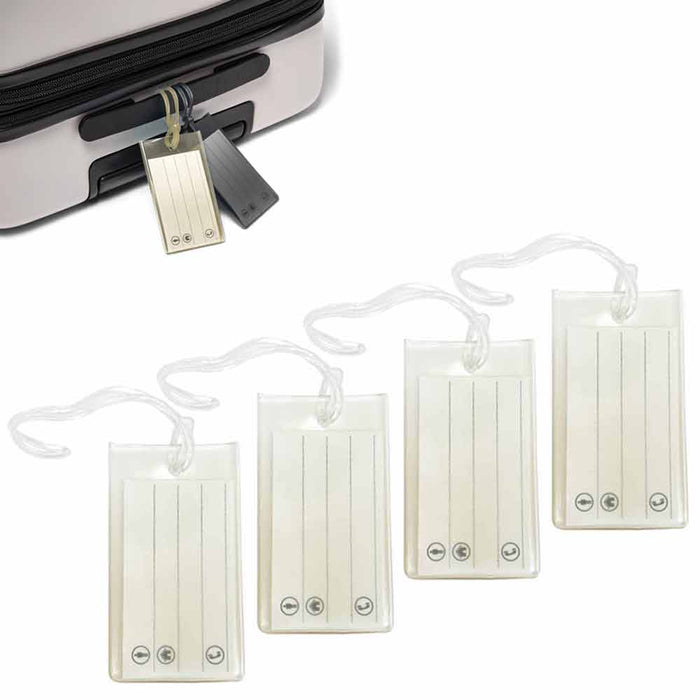 4 Pack Luggage Tags Suitcases Flexible Silicone Name Travel ID Labels Baggage
