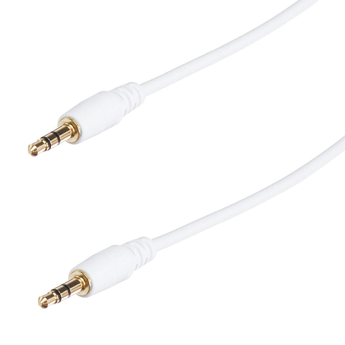 2 Pack Auxiliary Audio Cable 3.5mm Male to Male 6Ft Aux Cord Car Headphone White