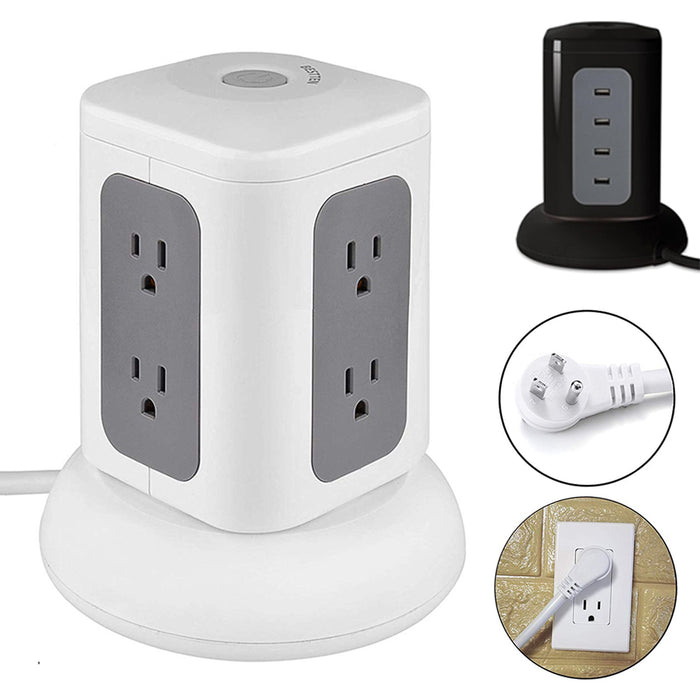 10 USB Port Tower Outlet Smart Charging Surge Protector Power Strip Universal