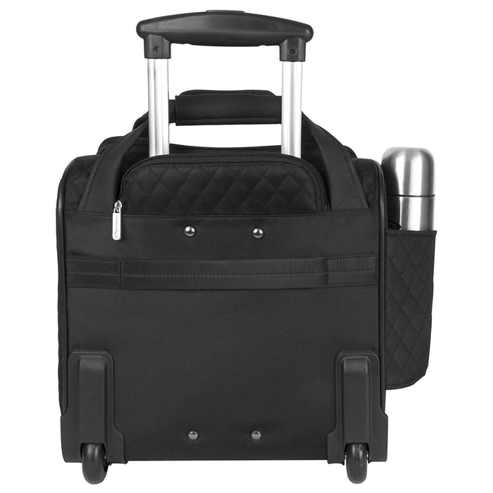 2 PCS Travelon Underseat Spinner Bag Carry-On Wheeled with Back-Up Bag Black Set