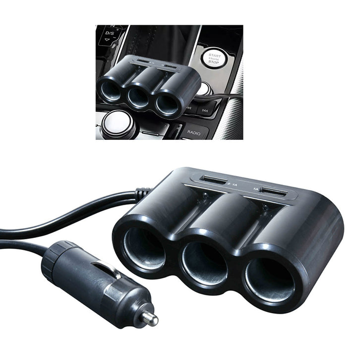 1 Car Charger Power Hub Dual Charging USB Port Lighting Lighter Socket 12V/24V