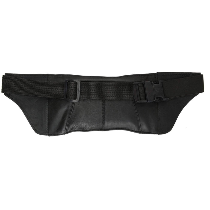 Black Genuine Leather Fanny Pack Waist Bag Pouch Travel Purse Pocket Adjustable
