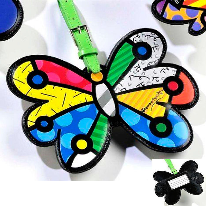 Romero Britto Butterfly Luggage Tag Travel Bags ID Name Bag Backpack Custom New