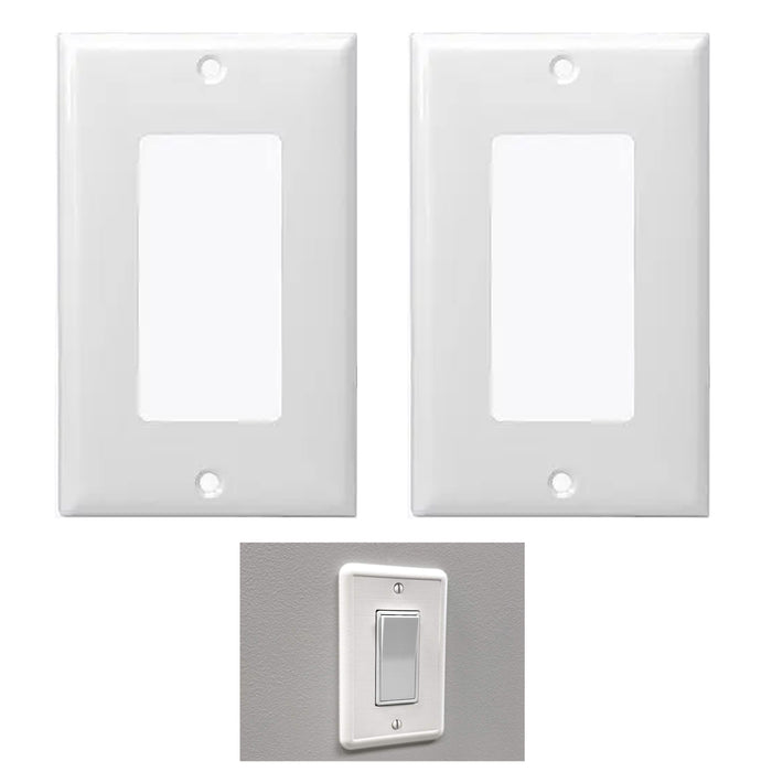 2 X Decorator Wall Plate Switch Cover 1 Gang Standard Size GFCI Plastic Plates