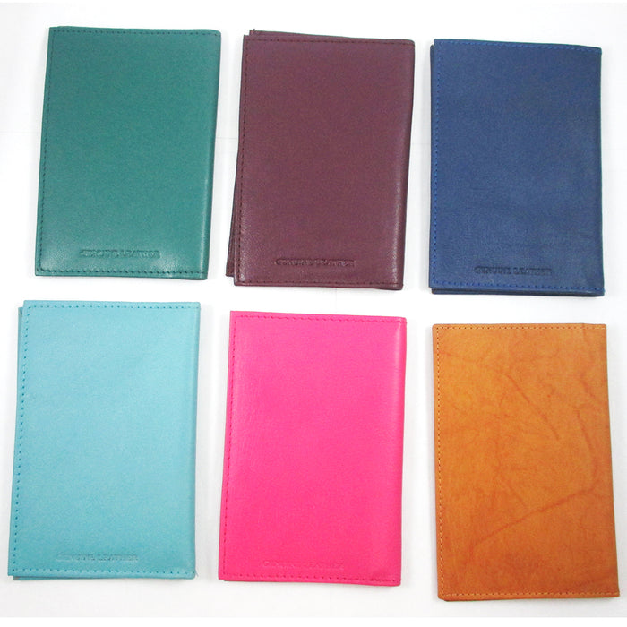 1 GENUINE LEATHER USA PASSPORT COVER HOLDER WALLET CASE TRAVEL 11 COLORS NEW