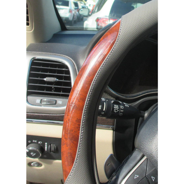 1 Pc Car Truck Steering Wheel Cover Auto Cool Universal Fits Most Gray Wood 15"