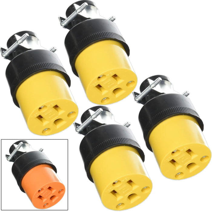 4 Pc Replacement Electrical Female Plug Extension Cord Repair End Heavy Duty