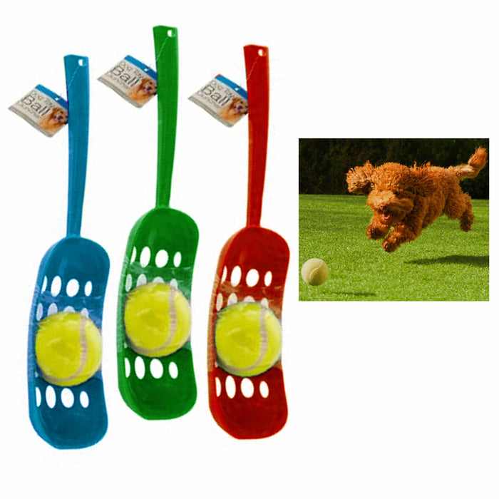 1 Pet Ball Launcher Set Tennis Scoop Toss Dog Play Fetch Games Park Fun Training