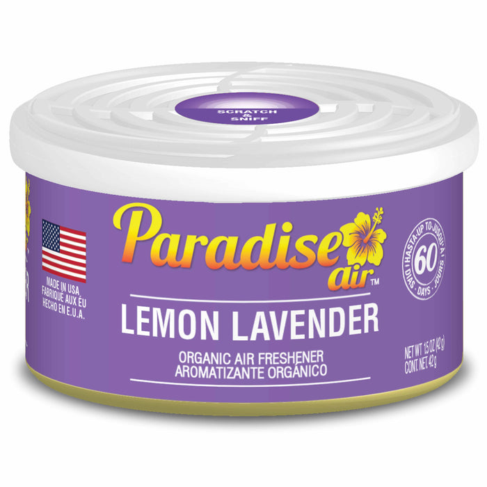 1 Paradise Organic Air Freshener Lemon Lavender Scent Fiber Can Home Car Aroma