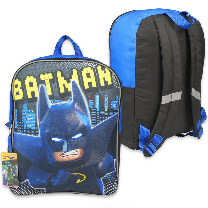 1 Batman Backpack Book Bag Lego Movie 15" Large Black School School Supplies