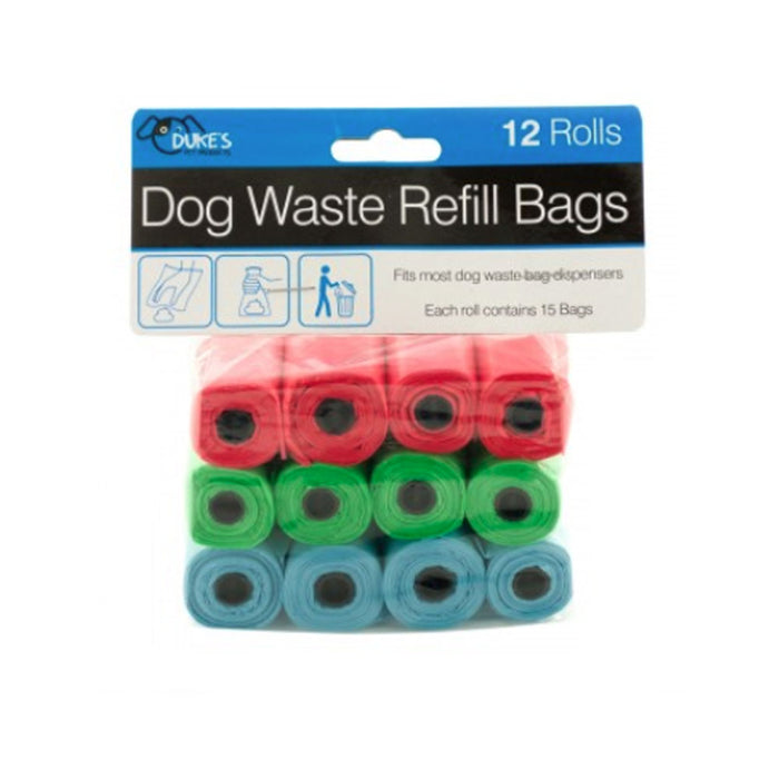 12 Rolls Dog Waste Refill Bags Poop Pooper Pick Up Clean Coreless Pet Outdoor