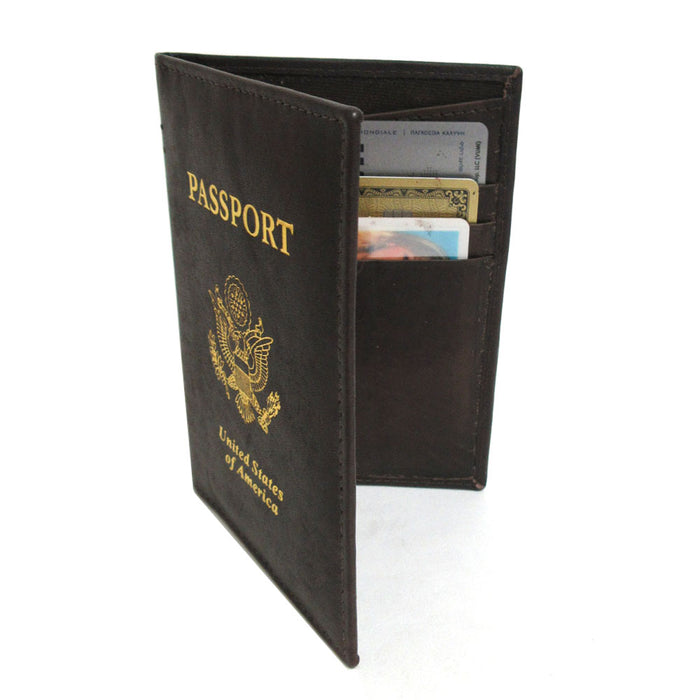 1 Genuine Leather Passport Case Slim USA Cover Holder Travel ID Card RFID Block