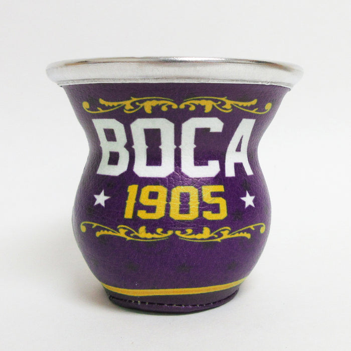 Argentina Boca Juniors Mate Gourd Glass Cup W/ Bombilla Straw Drink Kit Set 5669