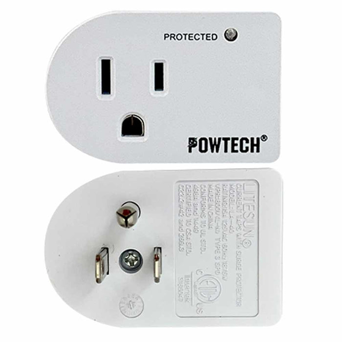 1 Pc Single Outlet 3 Prong Power Adapter Grounded Wall Tap Surge Protector Plug
