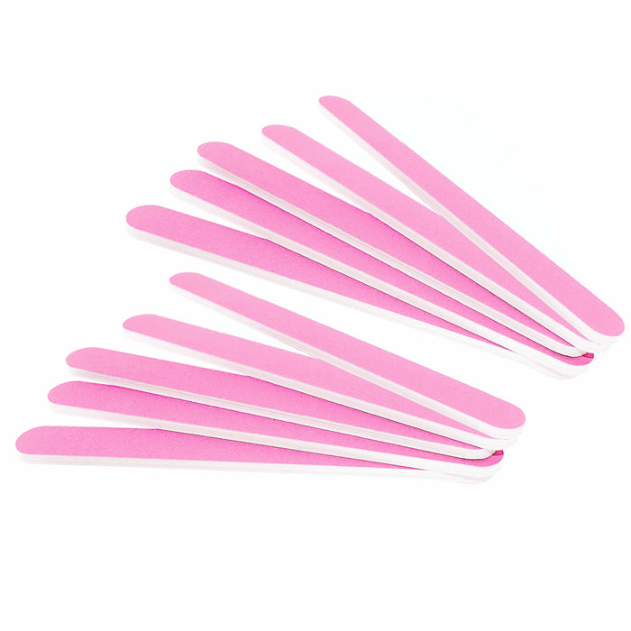 10 Pc Pro Nail File Double Sided Emery Boards Acrylic Manicure 280 320 Grit Pink