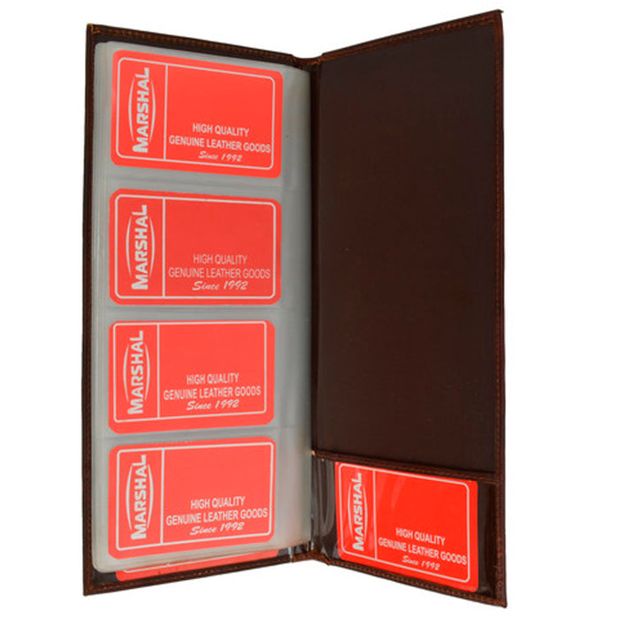 Genuine Leather Business Card Holder Book Organizer 160 Brown Office Executives