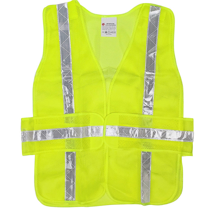 1 Neon Safety Vest 5 Point Separation Reflective Arrow High Visibility Emergency