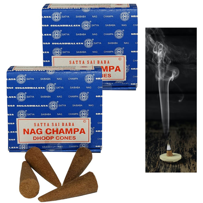 24 Satya Nag Champa Original Incense Cones Smoke Premium Home Fragrances Natural