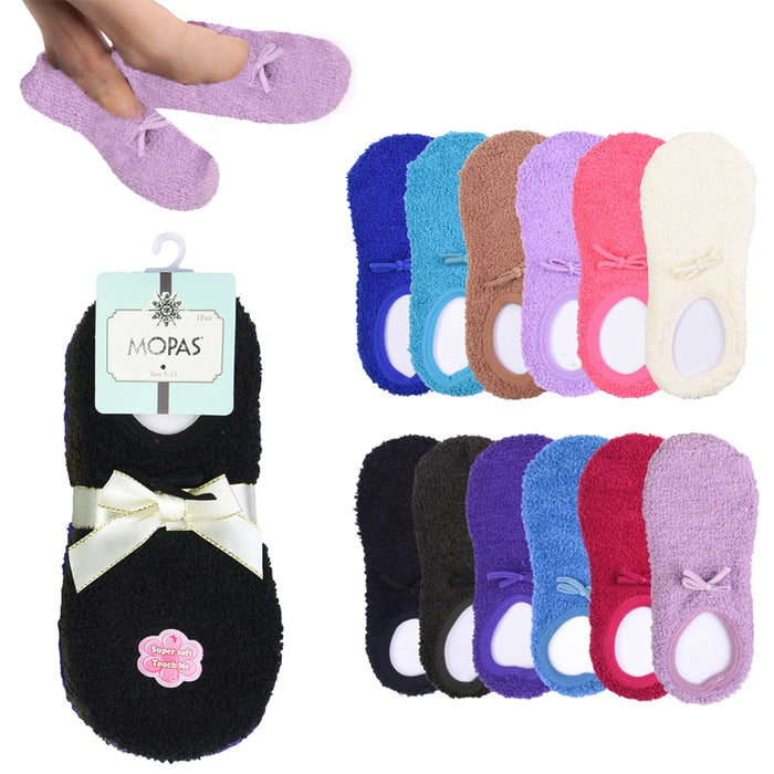 4 Pairs Womens Fuzzy Boat Socks Slippers Non-Slip Cozy Plush Foot Footies 9-11