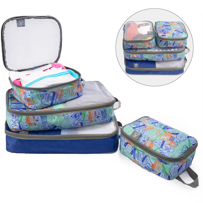 8 Pc Travelon Soft Packing Cube Organizer Toiletry Makeup Bag Zipper Holder Case