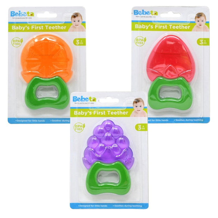 2 Pc Cute Fruit Baby Teether Toys Infants Water Filled Teething Gums BPA Free