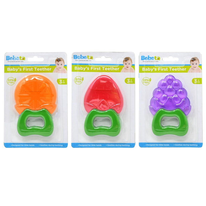 2 Pc Cute Fruit Baby Teether Toys Infants Water Filled Teething Gums BPA Free