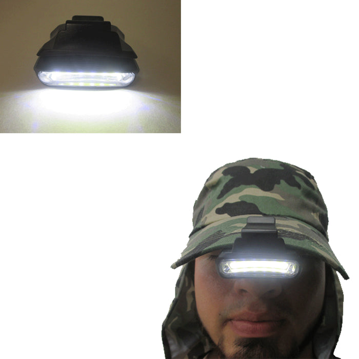 1 Clip On LED Head Cap Hat Light Head Lamp Torch Fishing Camping Hunting Outdoor