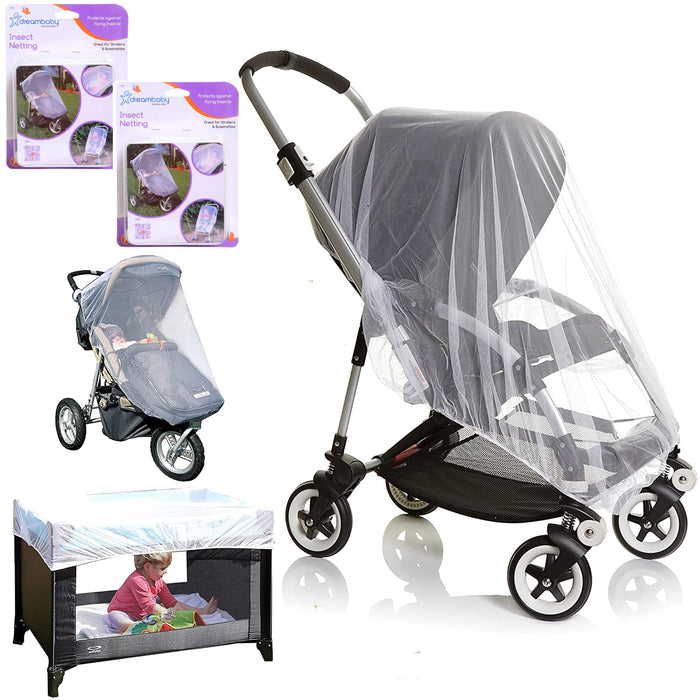 2 Pc Dreambaby Mosquito Net Insect Fly Netting Baby Stroller Cover Dust Mesh