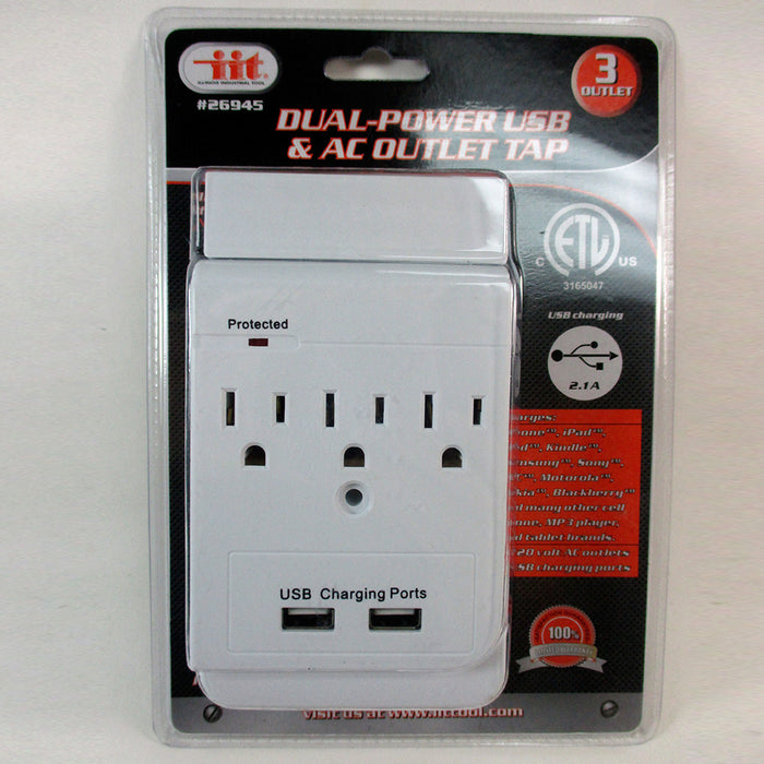 2 USB 3 Outlet Wall Tap Socket Electrical Fast Charger Surge Protector Adapter