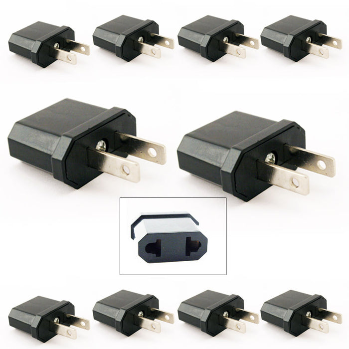 10 Travel Converters Europe to US Power Plug Adapter Adaptor Convert Eu To Us
