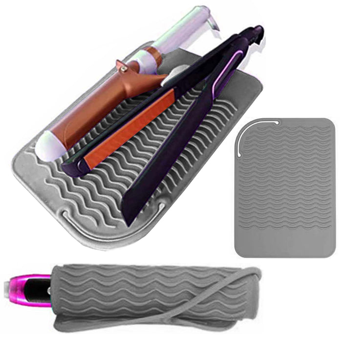 1 Flat Iron Travel Case Heat Resistant Silicone Mat for Hair Straightener Curler